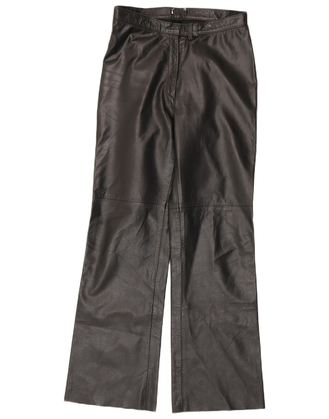 Vintage damskie skórzane spodnie Bootcut IT 44 Medium W28 L30 czarna skóra