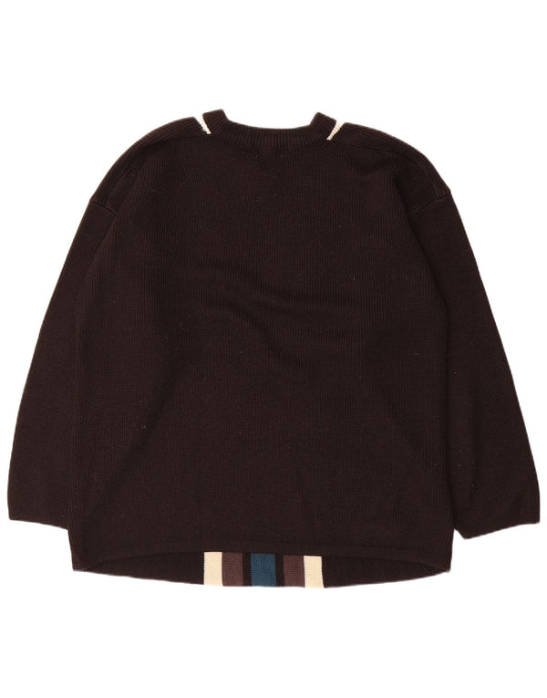Męski sweter z dekoltem w kształcie litery V, 2XL, czarny z blokami kolorów