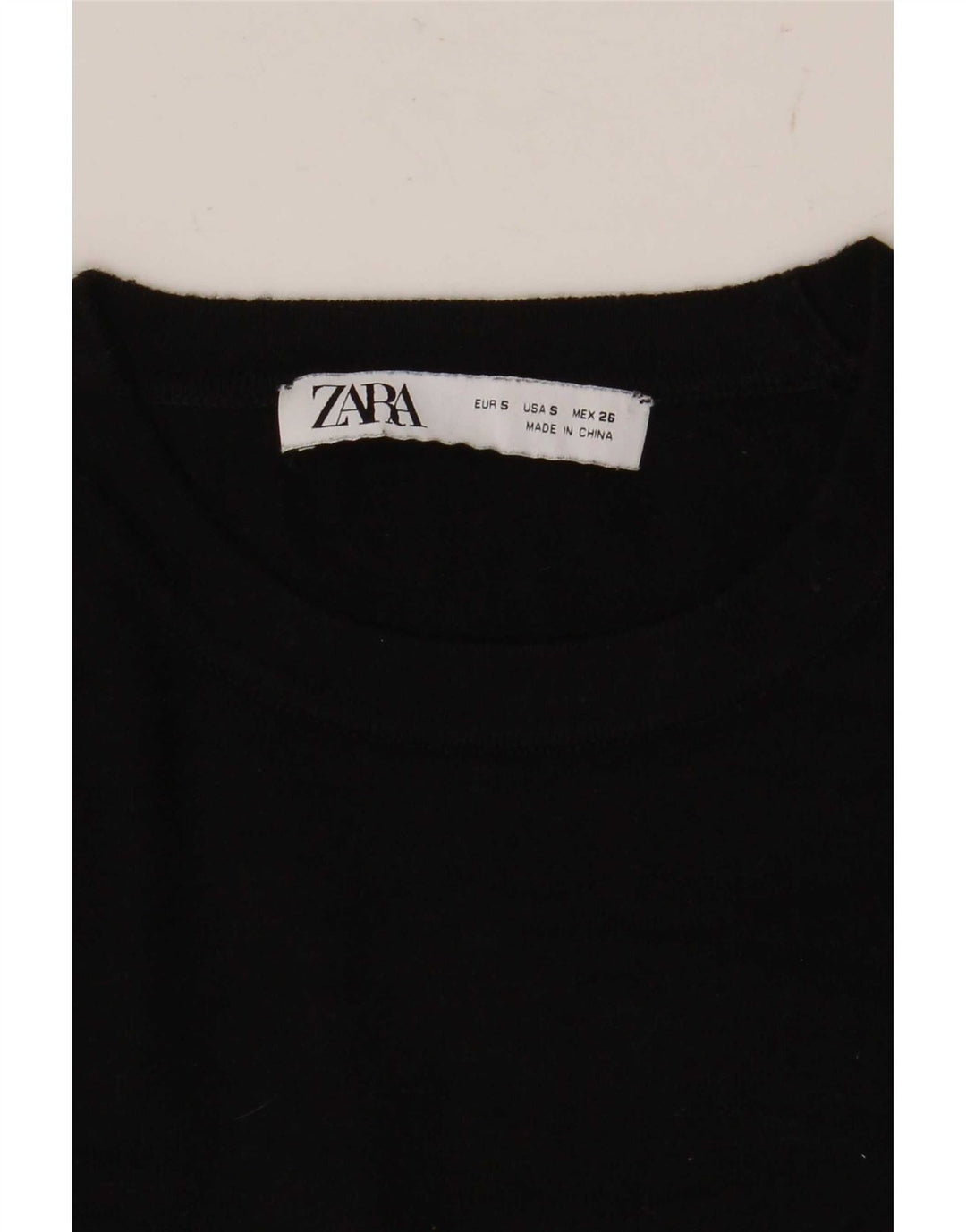 Sweter damski Zara z okrągłym dekoltem UK 10, mały, czarny