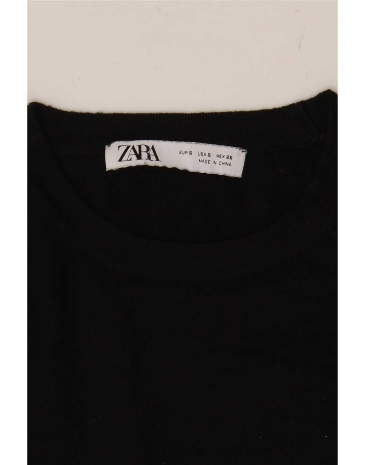 Sweter damski Zara z okrągłym dekoltem UK 10, mały, czarny