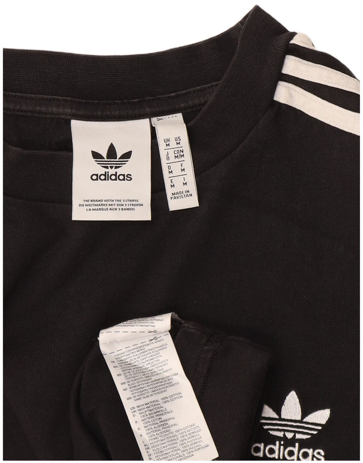 Adidas Męski T-shirt Top Średni Czarny Bawełniany