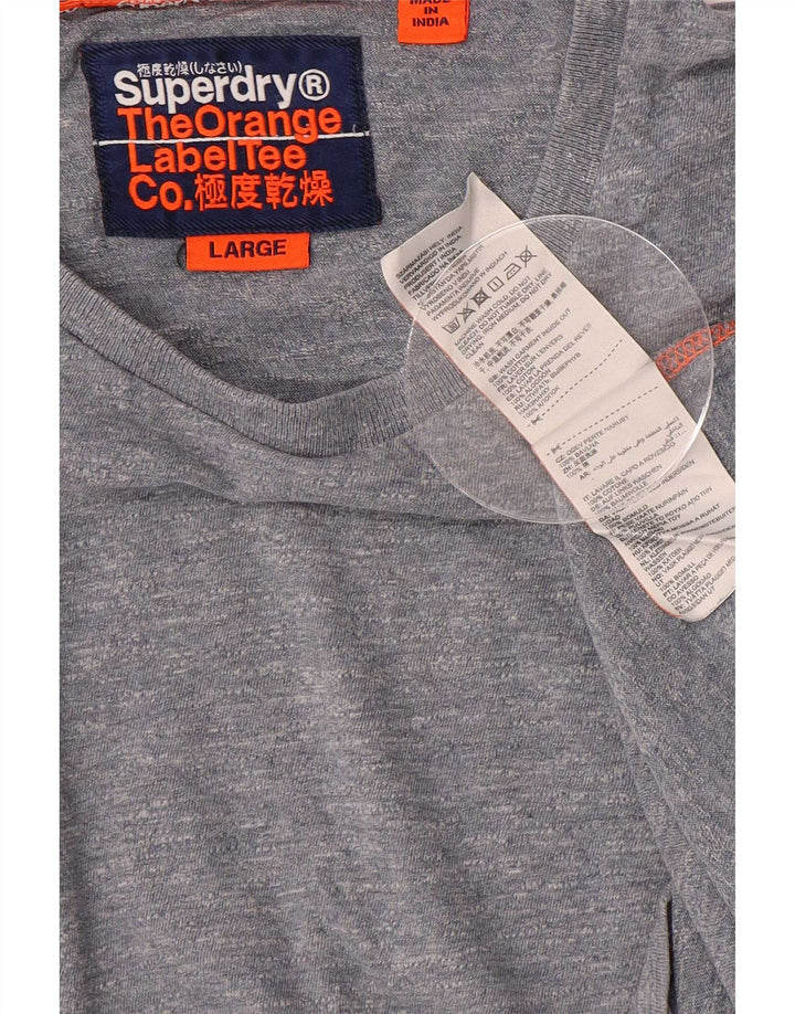 Męski T-shirt Superdry, duży, szary, bawełniany