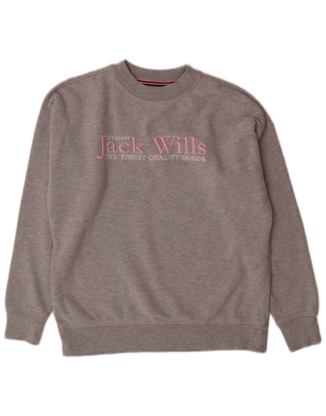 Damski sweter JACK WILLS z grafiką UK 8, mały, szary nakrapiany