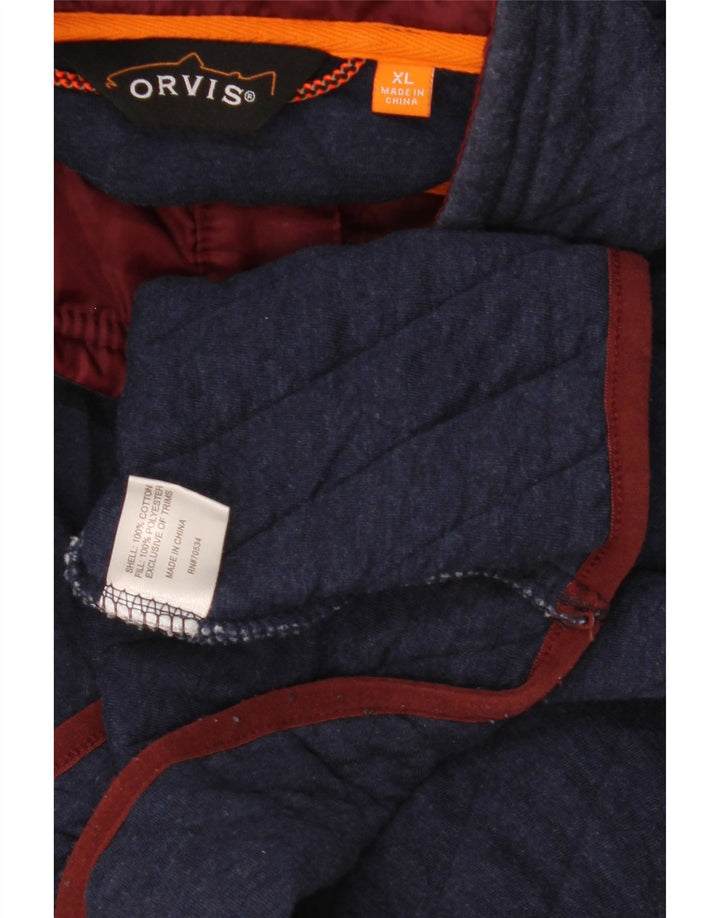 ORVIS Męski sweter zapinany na guziki, XL, granatowy, bawełniany