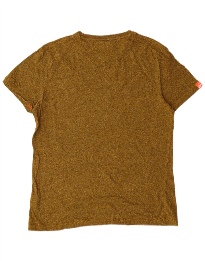 SUPERDRY Damski T-shirt Top XL, zielona bawełna w plamki