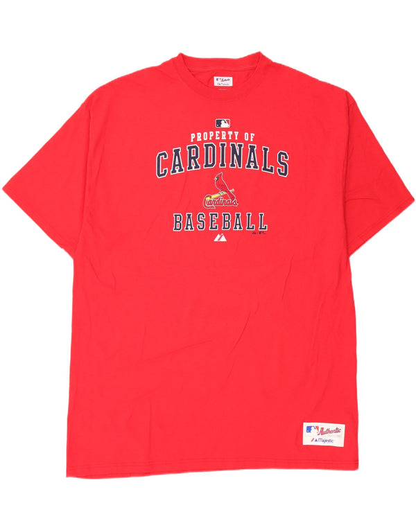 Męski T-shirt z grafiką Majestic St. Louis Cardinals, 2XL, czerwona, bawełniana