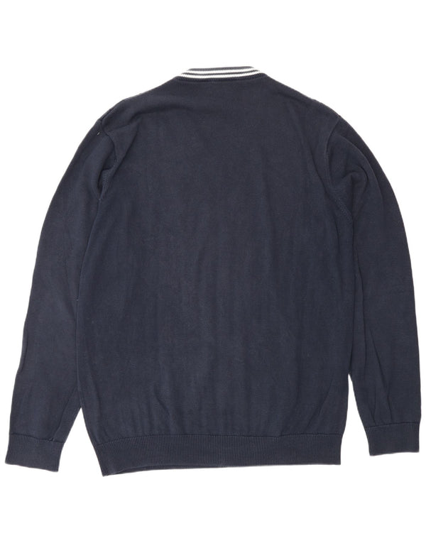 US Polo Assn. Męski sweter z dekoltem w kształcie litery V, XL, granatowy, bawełniany