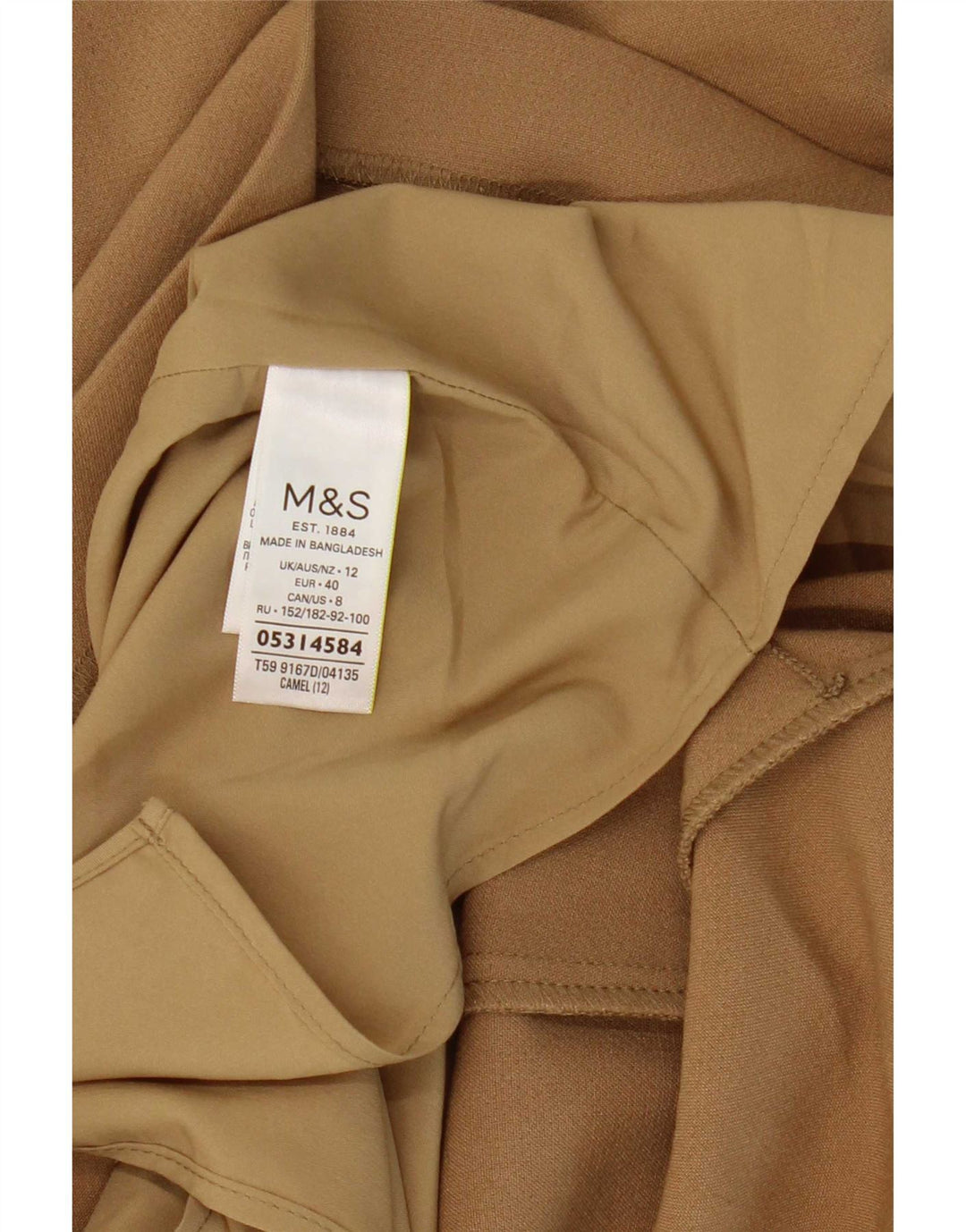 Marks & Spencer Damska sukienka z odkrytymi ramionami, UK 12, średni beż