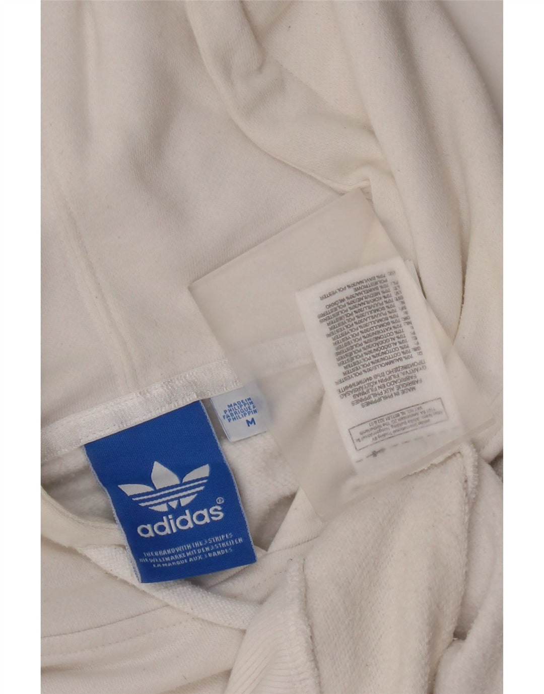 Męska bluza z kapturem Adidas Graphic, średnia biała bawełna