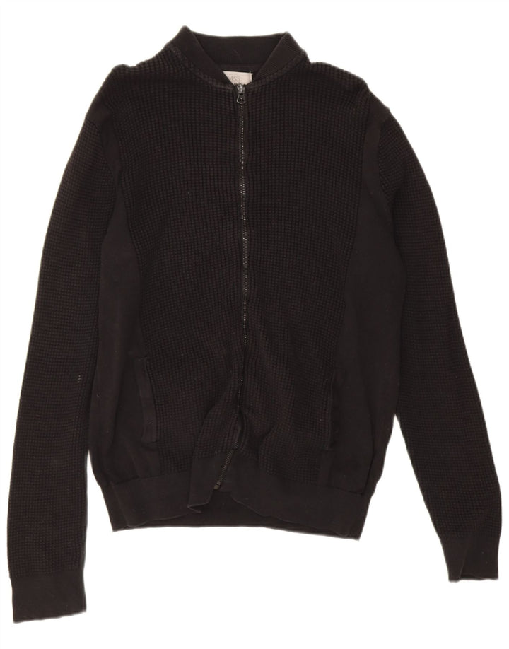Marks & Spencer Mens Regular Fit Cardigan Sweater Medium Black Cotton