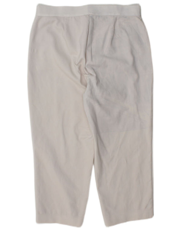 Marks & Spencer Damskie spodnie capri z wysokim stanem UK 14, duże, W32 L22, białe
