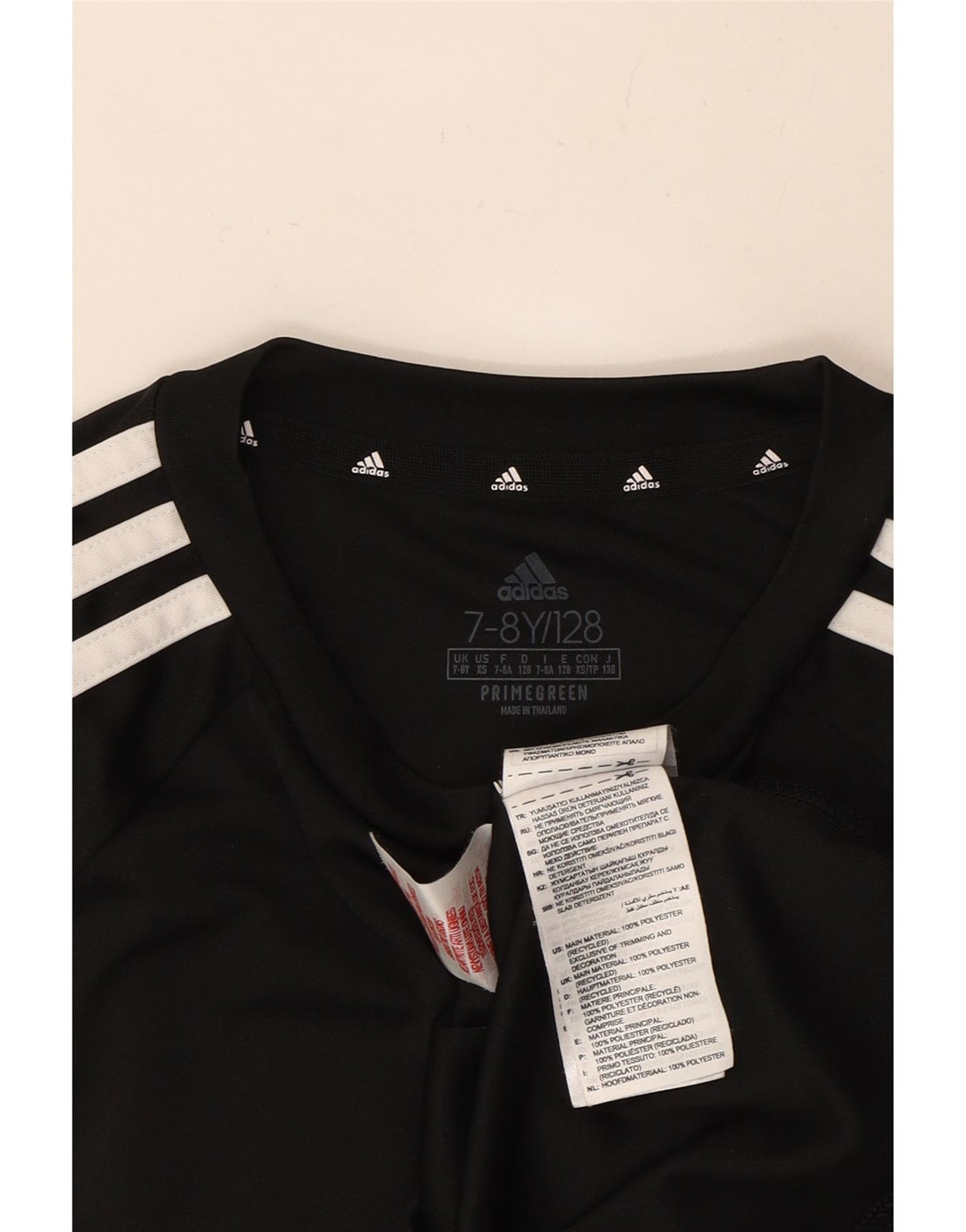 ADIDAS Boys Aeroready T-Shirt Top 7-8 Years Black Polyester