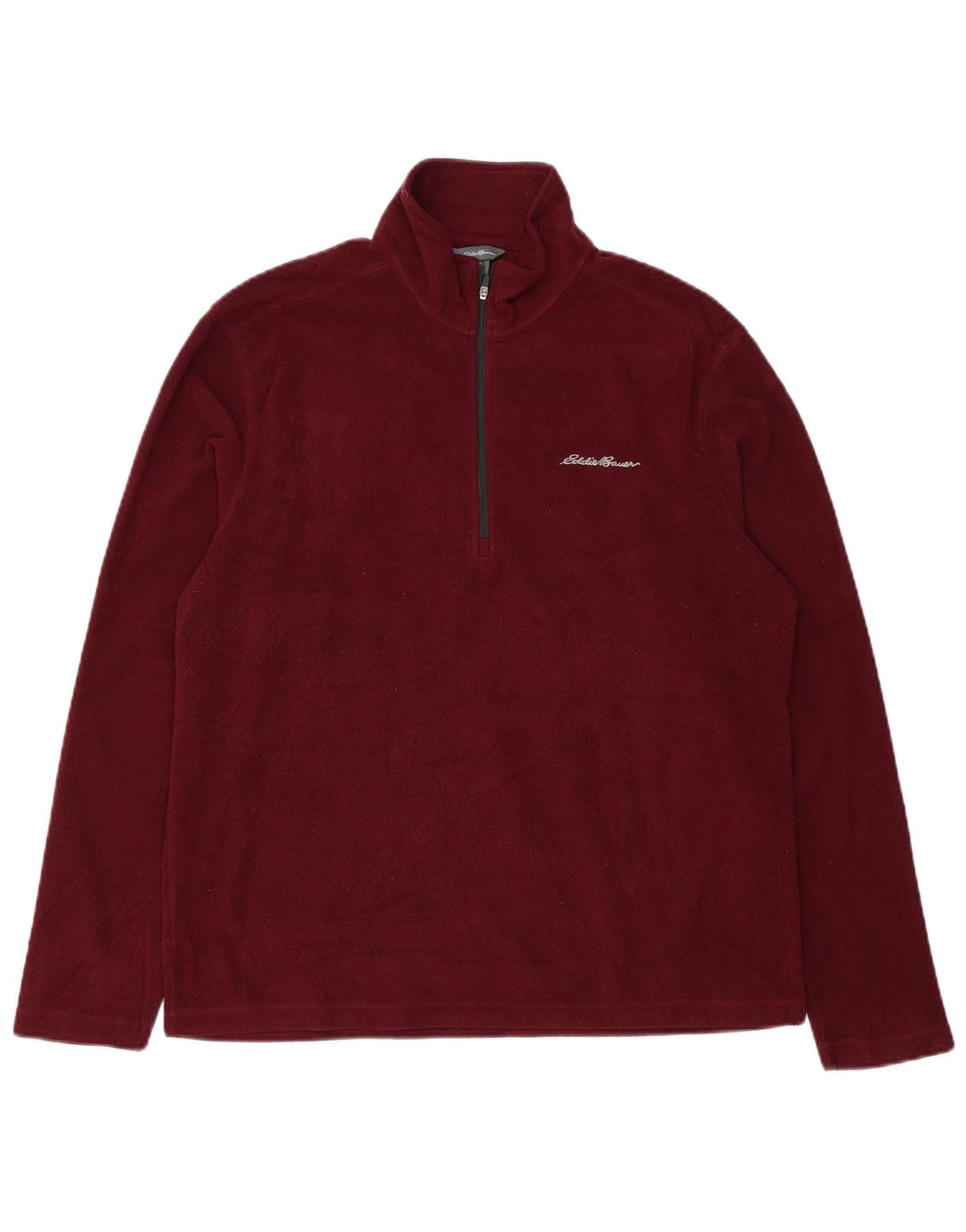Męski sweter polarowy Eddie Bauer z zamkiem błyskawicznym, średni bordowy poliester