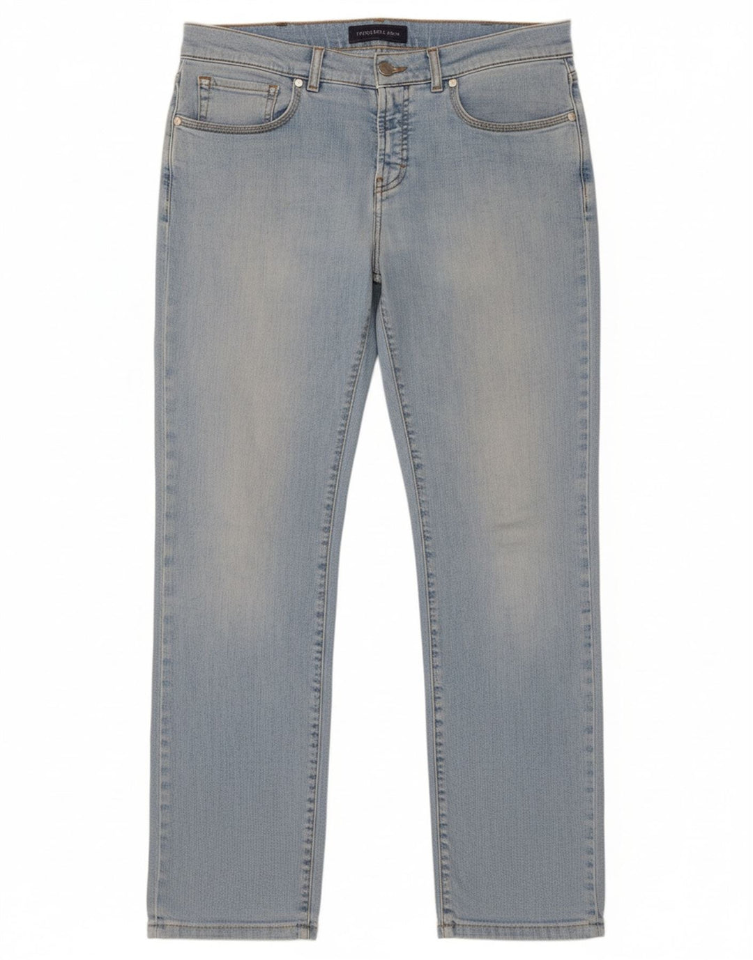 TRUSSARDI Mens Straight Jeans W35 L30 Blue Cotton