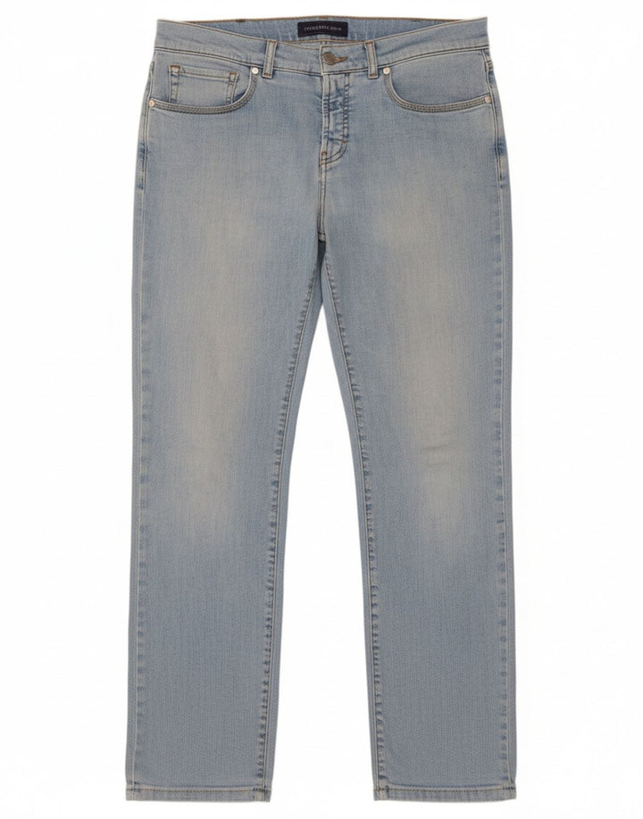 TRUSSARDI Mens Straight Jeans W35 L30 Blue Cotton
