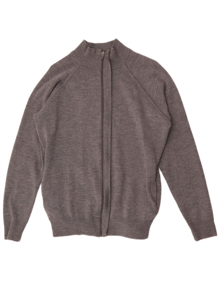 Męski sweter z zamkiem błyskawicznym Zara XL, szara wełna