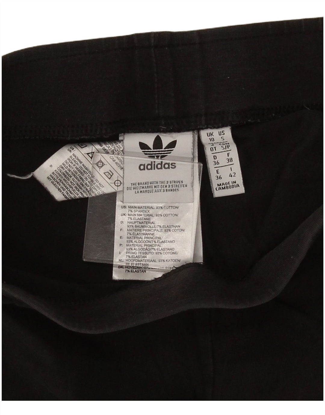 Legginsy Damskie Adidas UK 10 Małe Czarne Bawełniane