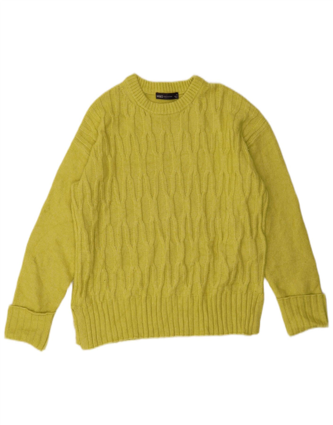 Sweter damski Marks & Spencer z okrągłym dekoltem, UK 14, średni żółty