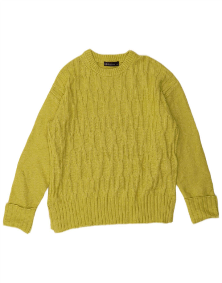 Sweter damski Marks & Spencer z okrągłym dekoltem, UK 14, średni żółty