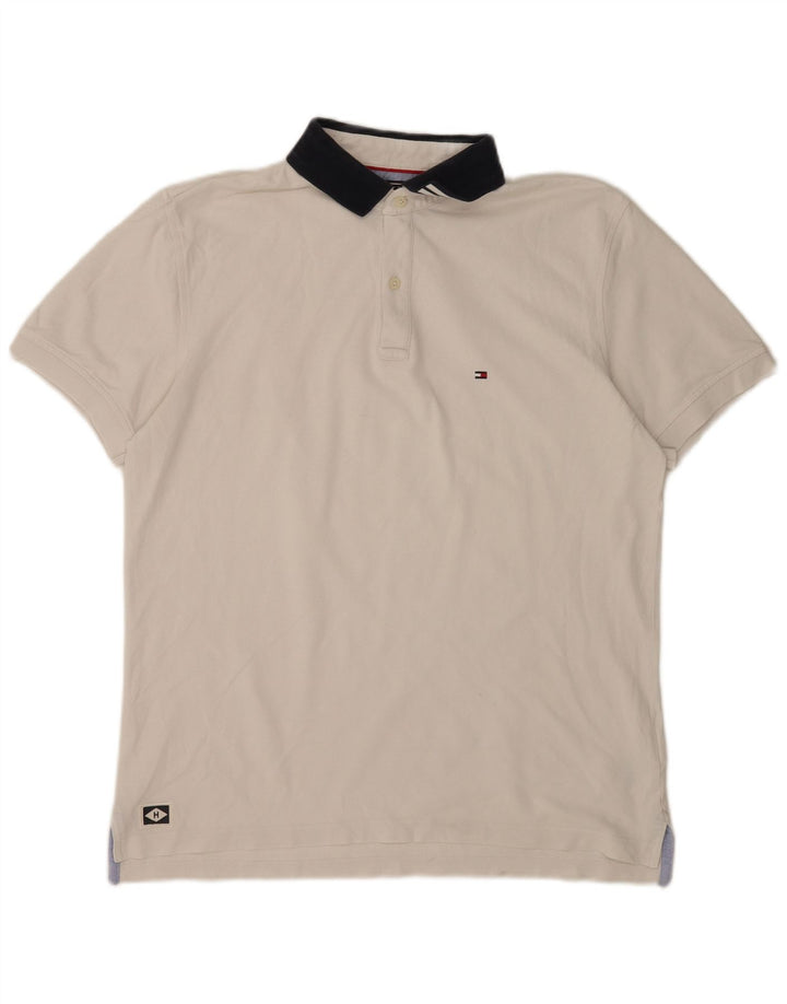 Męska koszulka polo Tommy Hilfiger XL, biała, bawełniana