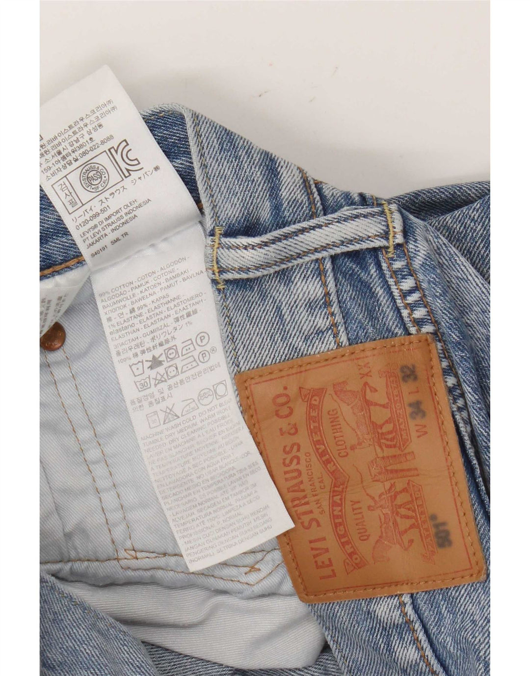 Męskie jeansy Levi's 501 Straight W34 L32 Niebieskie bawełniane