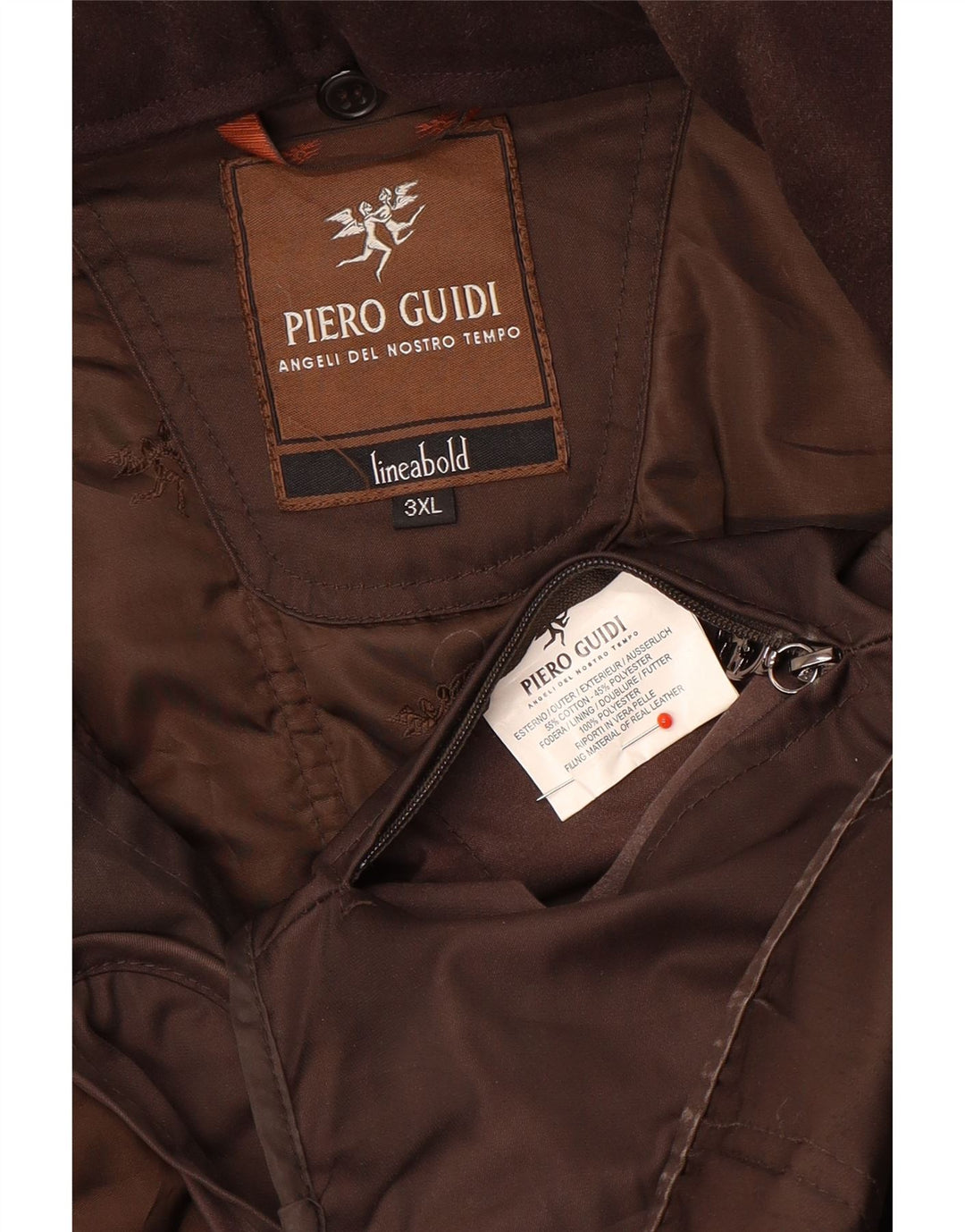 Męska kurtka użytkowa Piero Guidi UK 46 3XL Brązowa, bawełniana