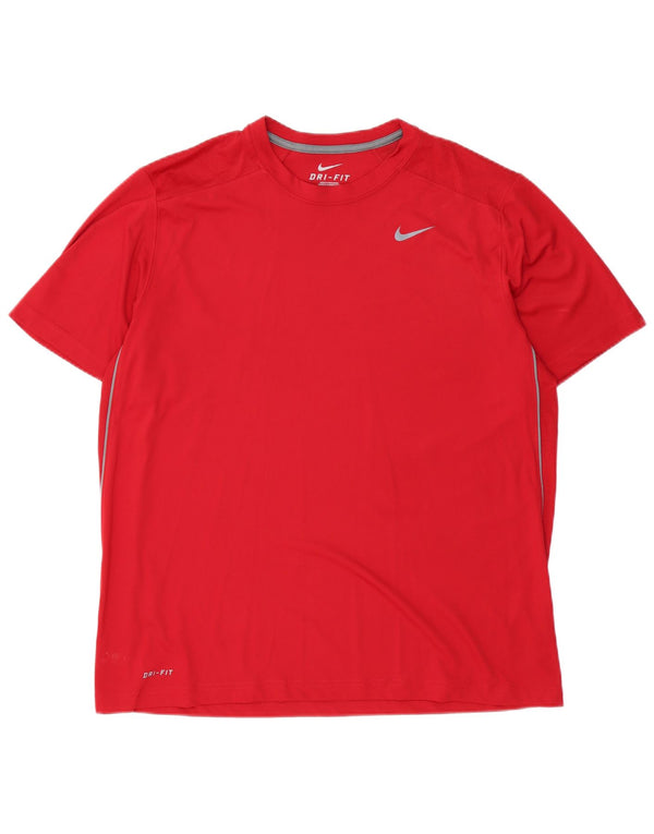 Męski T-shirt Nike Dri Fit Top XL, czerwony, poliester