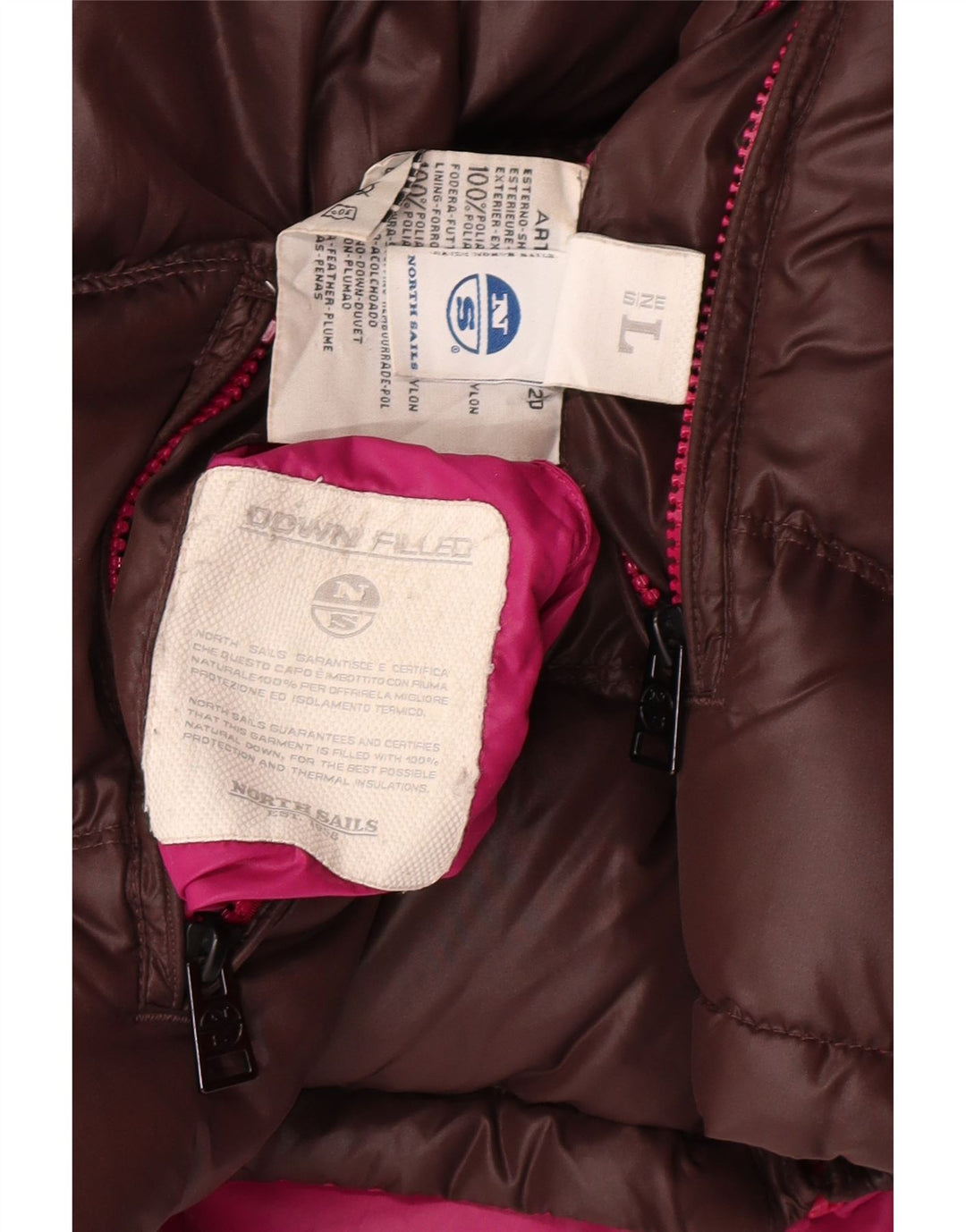 NORTH SAILS Womens Hooded Reversible Padded Jacket UK 16 Large Brown