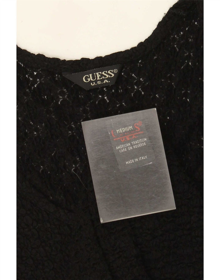Koronkowa bluzka damska Guess Top UK 12, średnia czarna w kwiaty