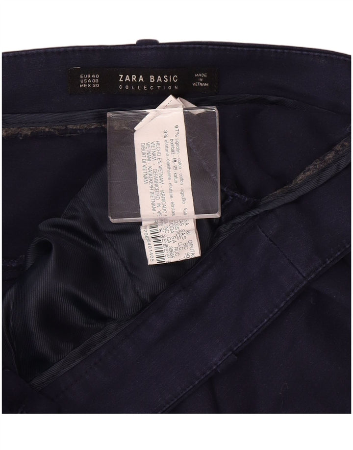 Damskie zwężane spodnie Chino Zara EU 40 Medium W30 L27 Granatowe Klasyczne