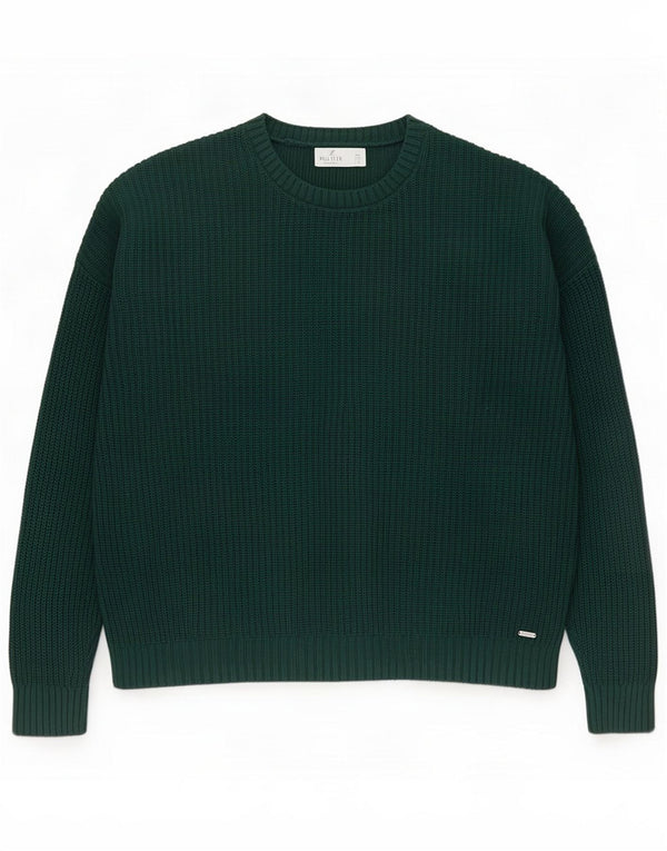 Hollister damski sweter oversize z okrągłym dekoltem UK 14 średni zielony