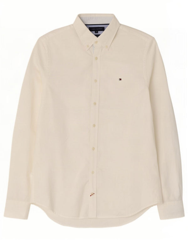 Koszula męska Slim Fit Tommy Hilfiger, średnia biała bawełna