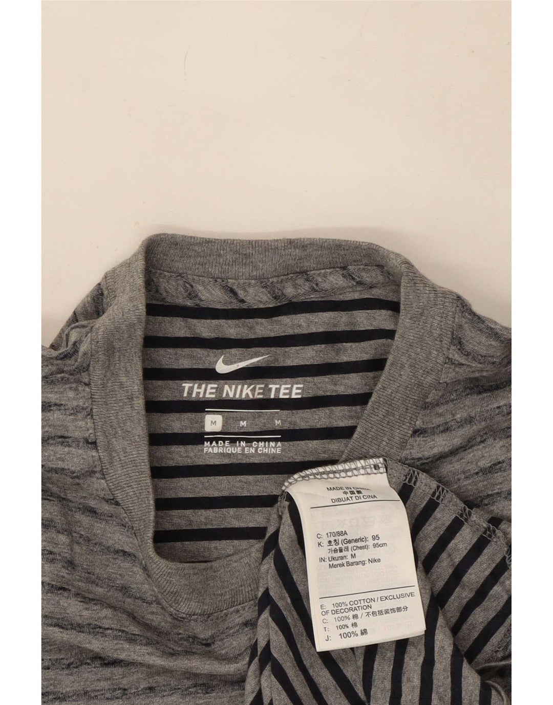 T-shirt męski Nike, bawełniany, w średnie szare paski