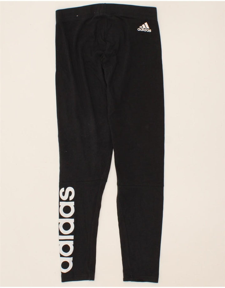 ADIDAS Womens Graphic Leggings UK 12 Medium  Black Vintage Adidas and Second-Hand Adidas from Messina Hembry 