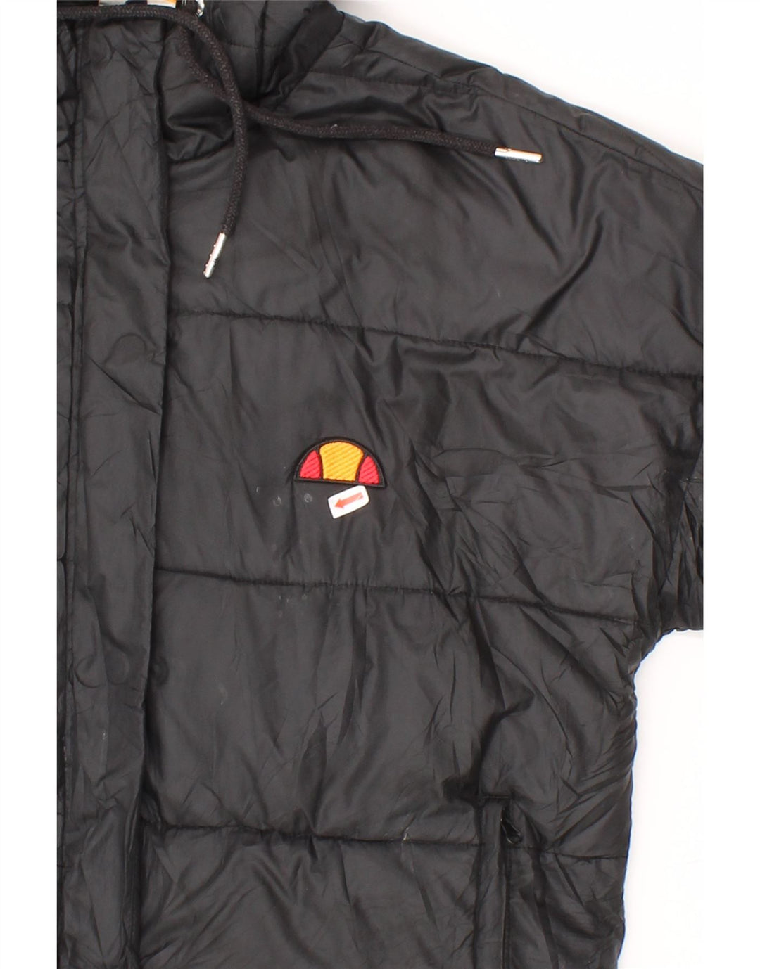 ELLESSE Womens Hooded Padded Jacket UK 10 Small Black Polyester Vintage Ellesse and Second-Hand Ellesse from Messina Hembry 