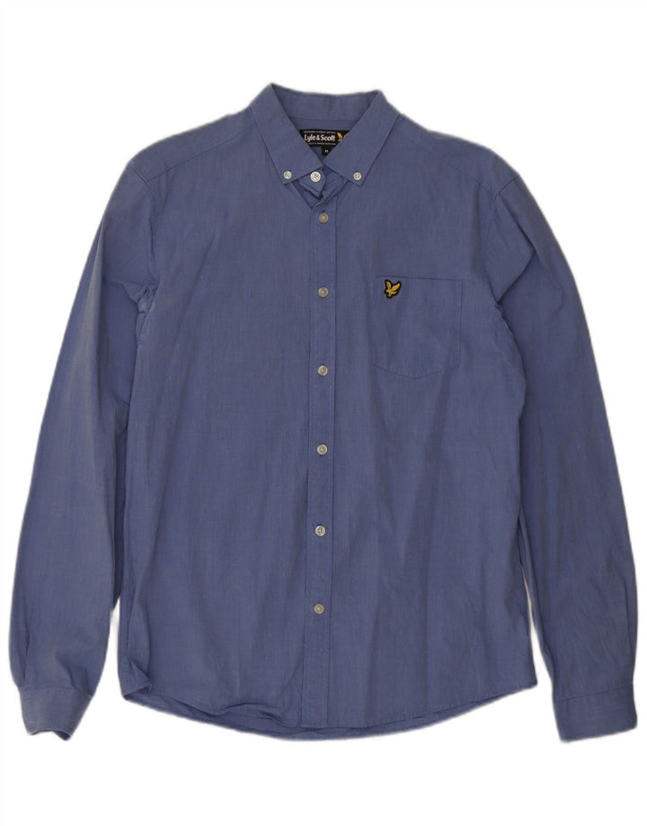 Koszula męska Lyle & Scott, średnia niebieska, bawełniana