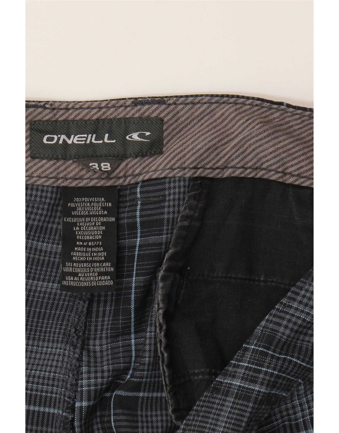 Męskie spodenki chino O'Neill W38 XL, granatowa, poliester w kratę