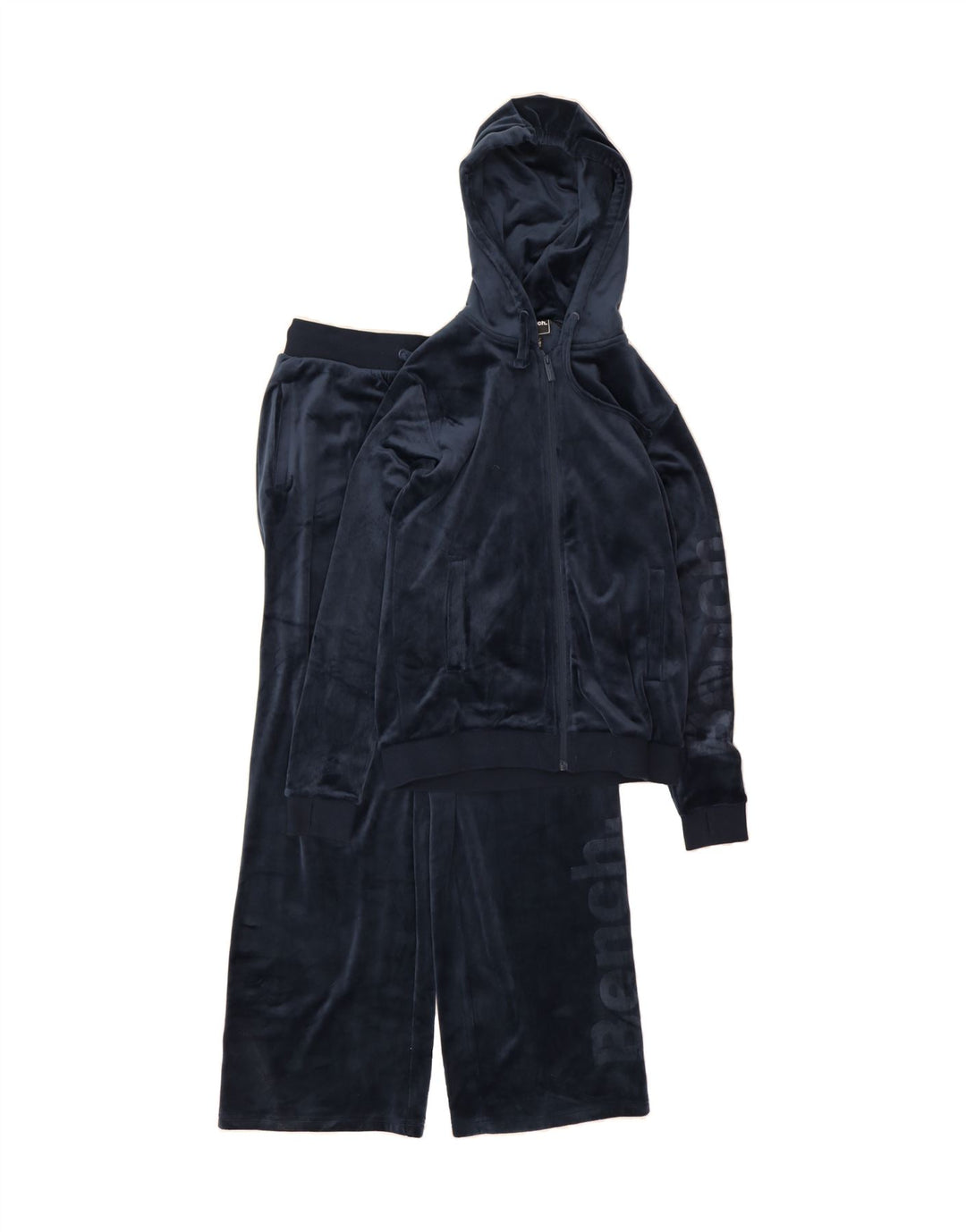 BENCH Womens Hooded Graphic Full Tracksuit UK 12 Medium Navy Blue Vintage Bench and Second-Hand Bench from Messina Hembry 