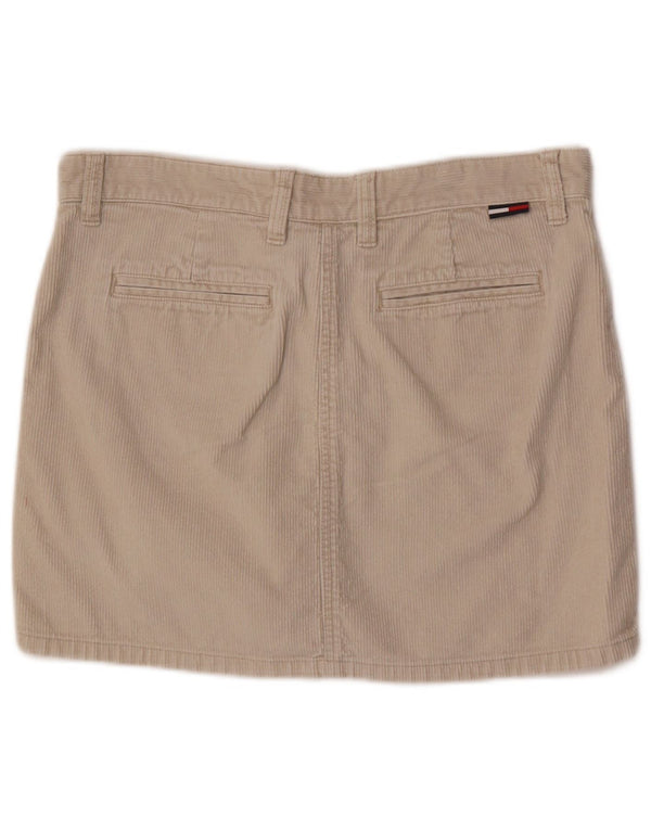 Damska mini spódniczka sztruksowa Tommy Hilfiger US 9 Medium W30 beżowa bawełna