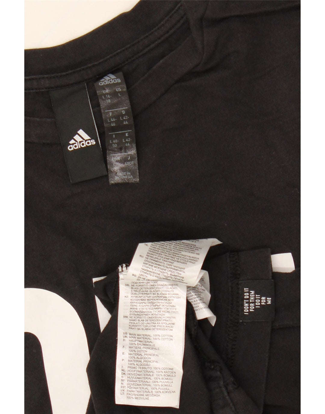 Damska koszulka ADIDAS Crop Graphic Top UK 16/18, duża czarna bawełna