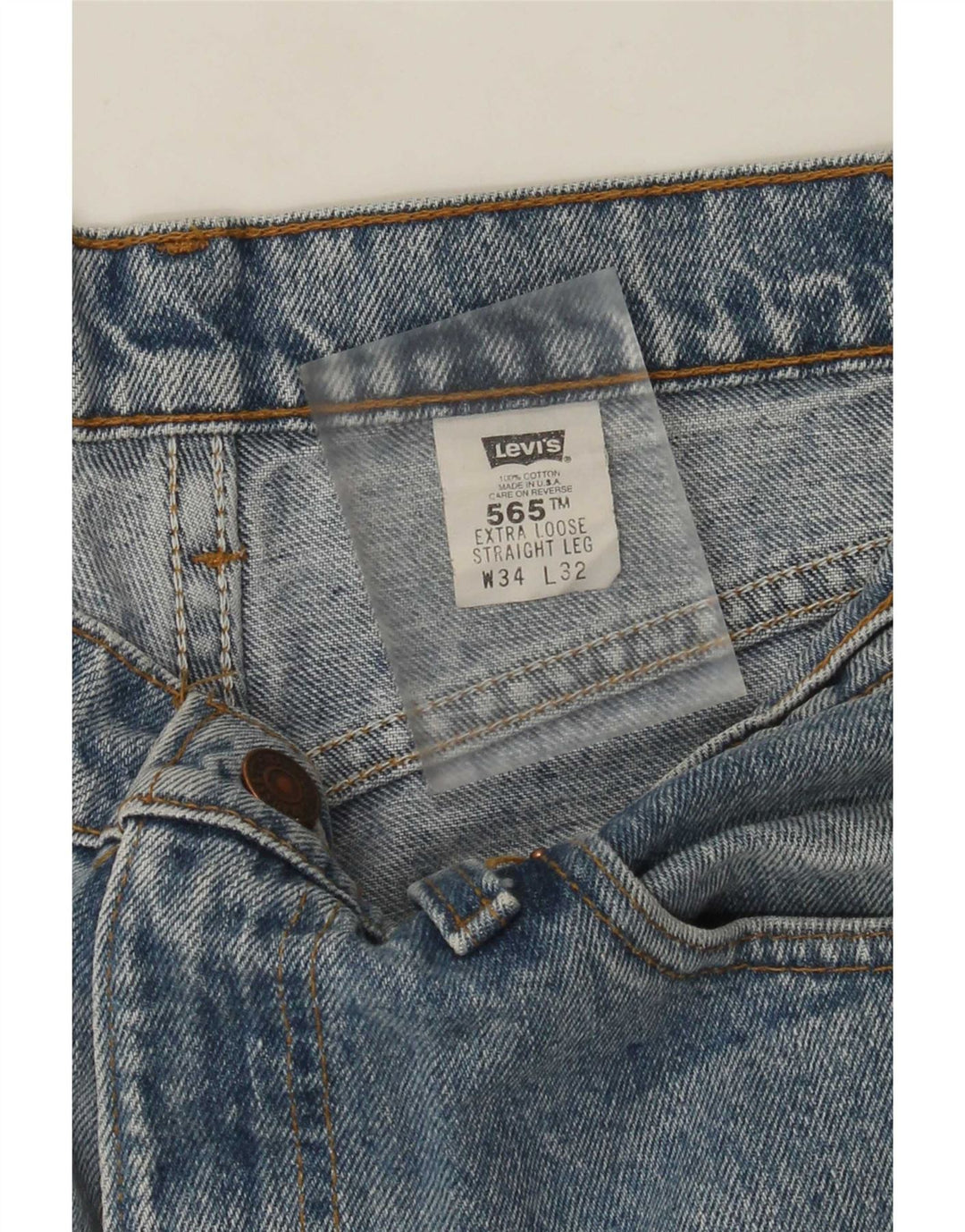Męskie jeansy Levi's 565 Straight W34 L32 Niebieskie bawełniane