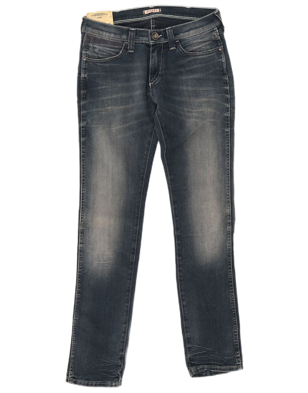Damskie jeansy WRANGLER Stokes Slim W28 L30 Granatowe, bawełniane