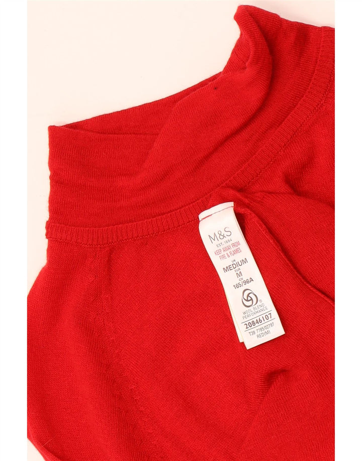 MARKS & SPENCER Damski sweter z golfem UK 12, średni czerwony