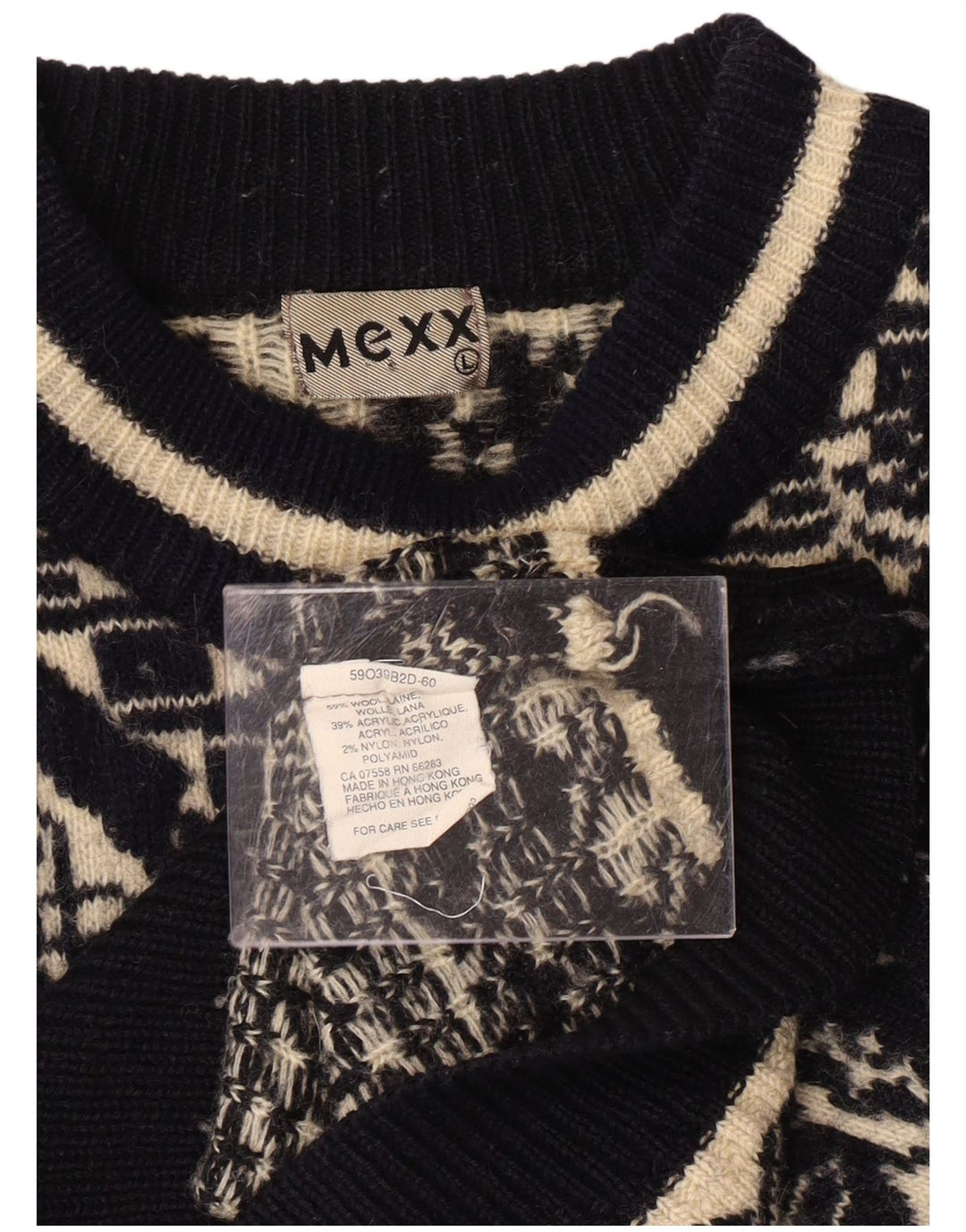 MEXX Damski sweter z okrągłym dekoltem UK 16, duży, wielokolorowy, geometryczny