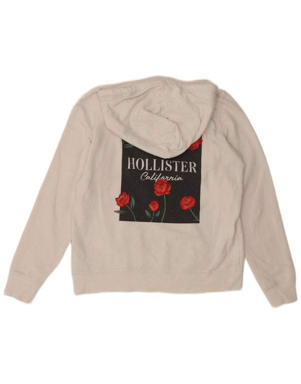 Damski sweter z kapturem Hollister UK 14, średni, biały, bawełniany