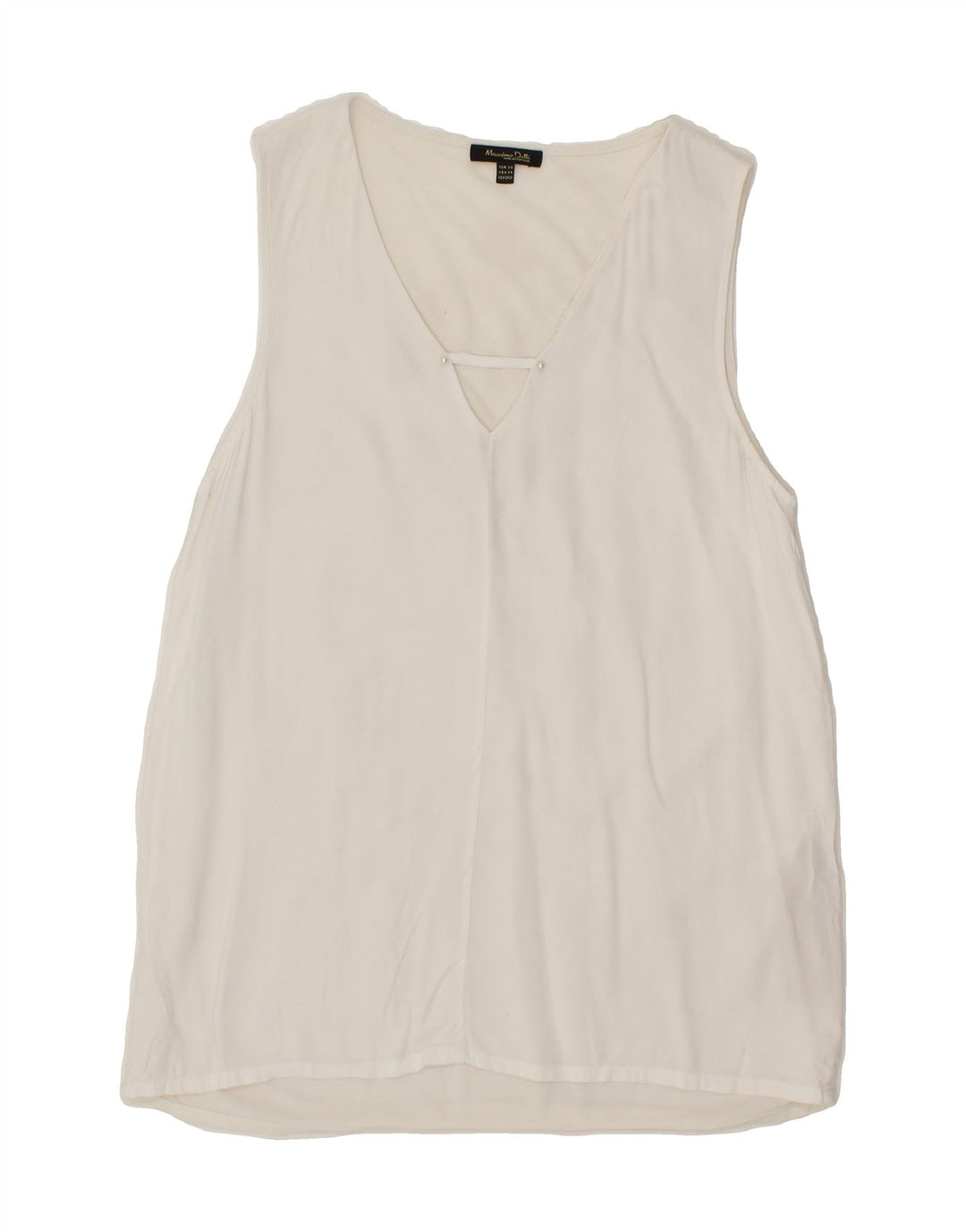 MASSIMO DUTTI Womens Sleeveless Blouse Top UK 6 XS White Lyocell Vintage Massimo Dutti and Second-Hand Massimo Dutti from Messina Hembry 