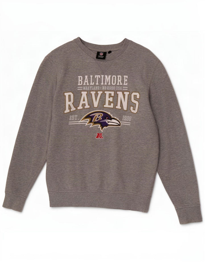 Męska bluza z grafiką NFL Baltimore Ravens, średnio szara, nakrapiana
