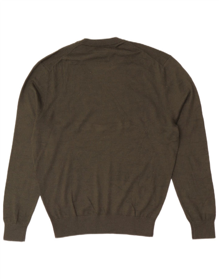 Męski sweter Zara z okrągłym dekoltem, duży, khaki