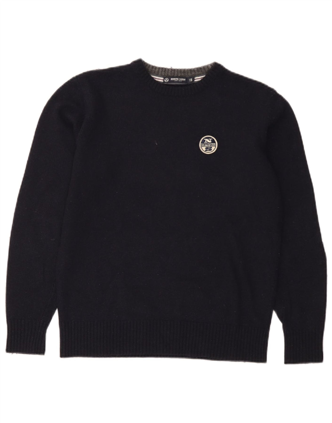 Damski sweter z okrągłym dekoltem North Sails UK 10, mały, granatowy, wełniany