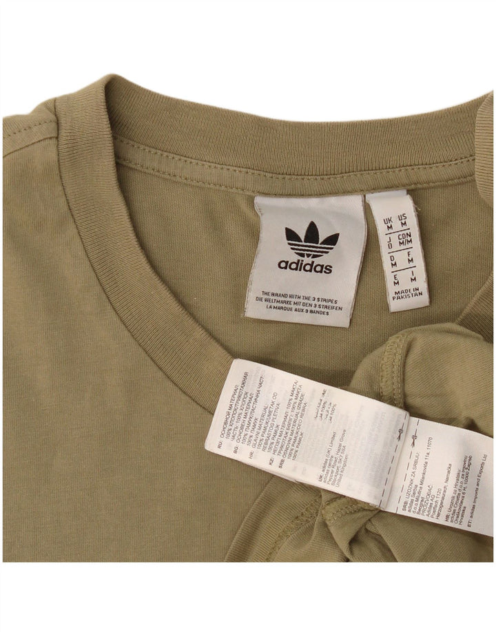 Męska koszulka z grafiką Adidas, średnia, bawełniana khaki